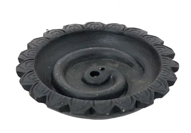 Incense Burner -Rope Holder -Black -Ceramic