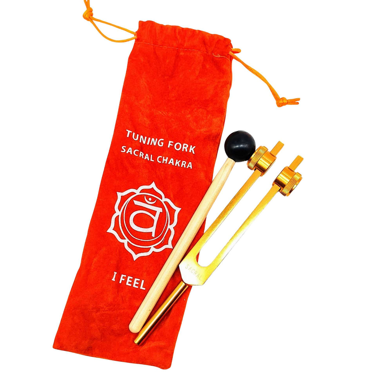 Meditation Accessories -Chakra Tuning Fork -Colored Velvet Bag 2e