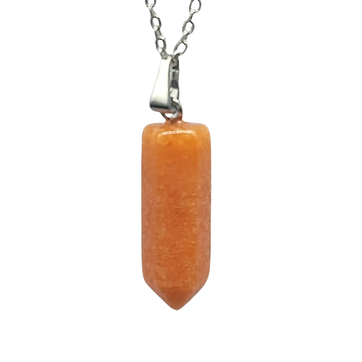 Necklace -Bullet Point -Gemstone Pendant -Red Aventurine