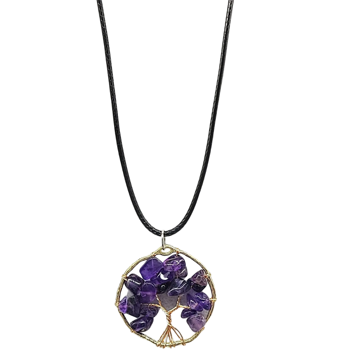 Necklace -Copper Wire Wrap -Tree of Life & Amethyst