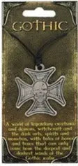 Necklace -Gothic Amulet Charm -Cross & Skull