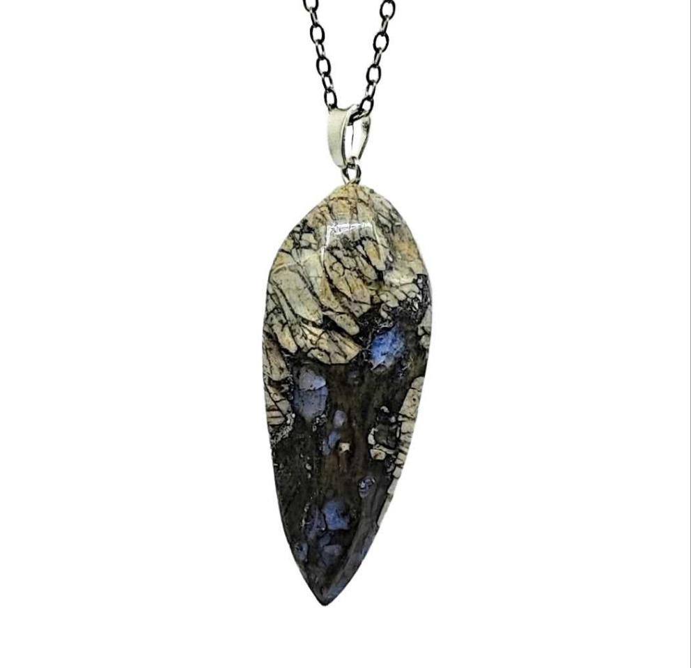 Necklace -Labradorite -Big Cone Shape