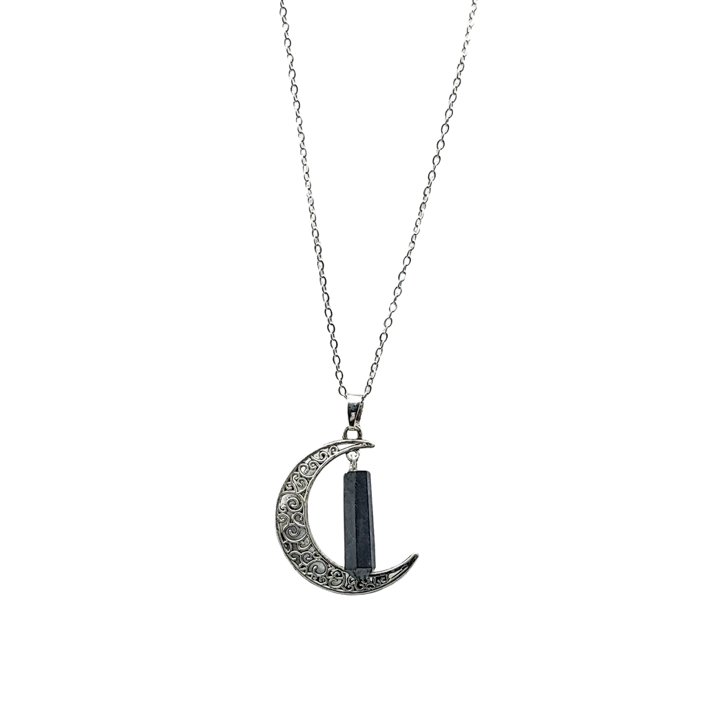 Necklace -Shungite -Crescent Moon