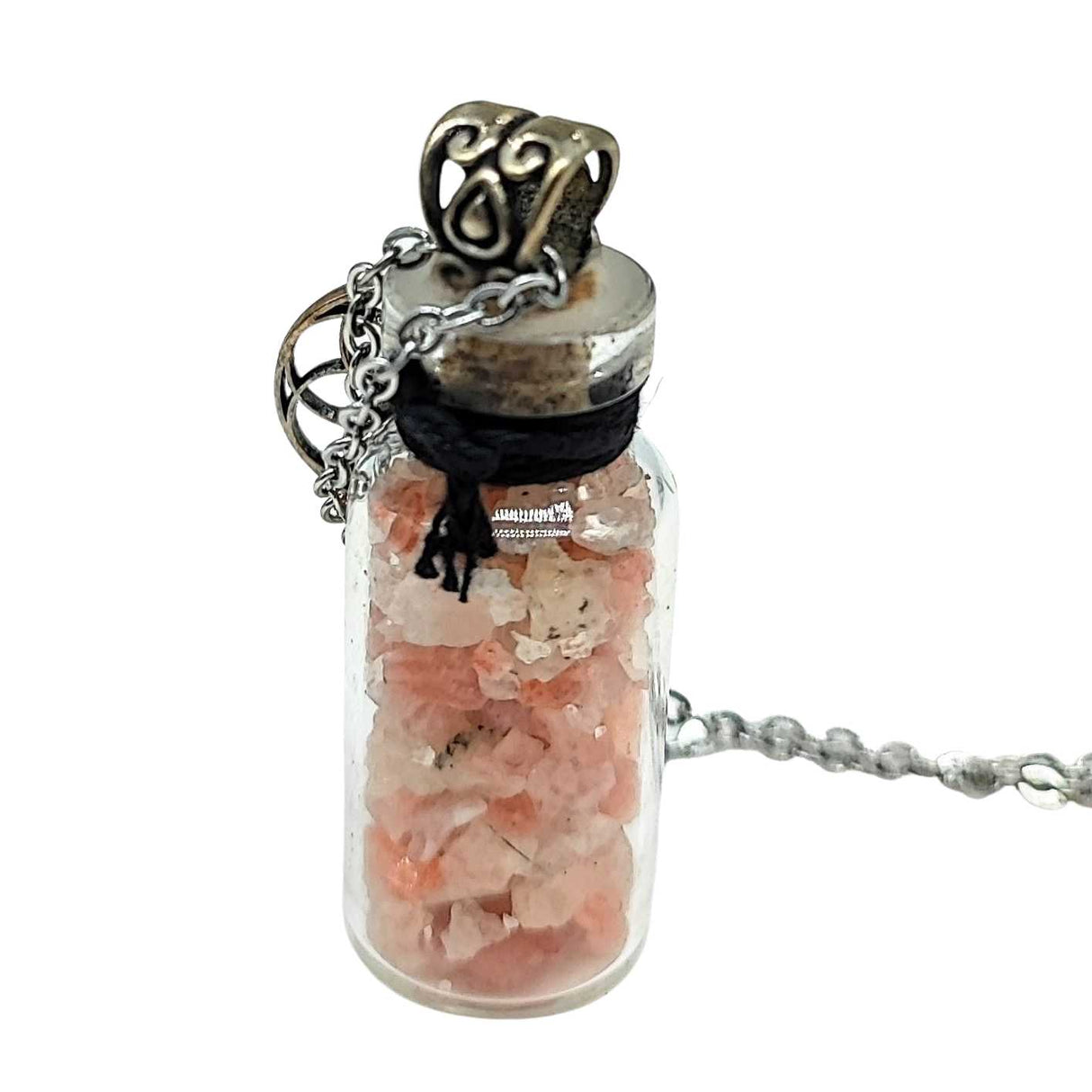 Necklace -Sunstone Gemstone with Seed of Life -Bottle