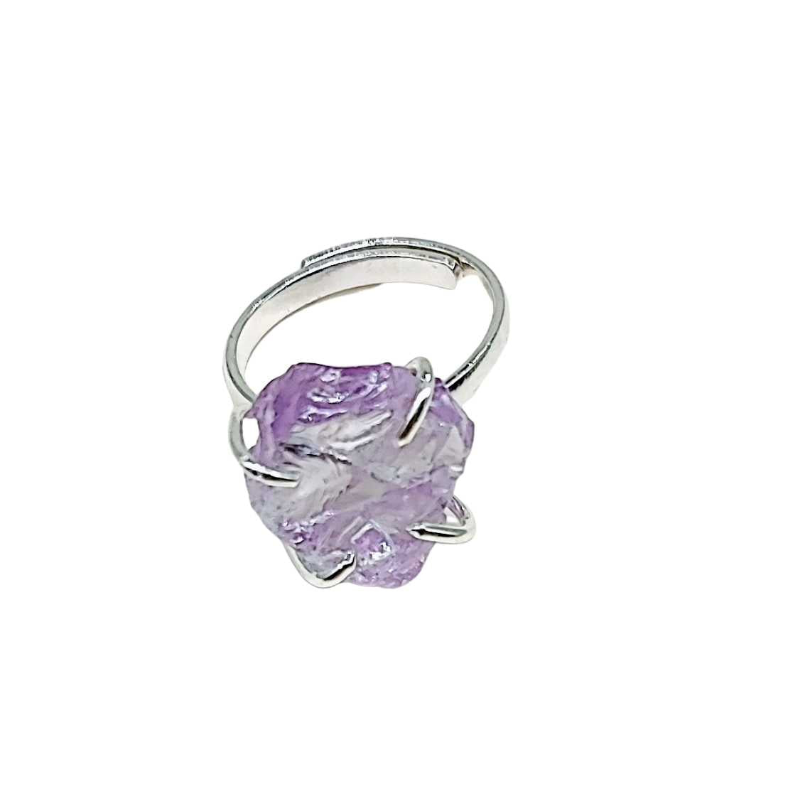 Ring -Amethyst -Solitaire Stone -Adjustable