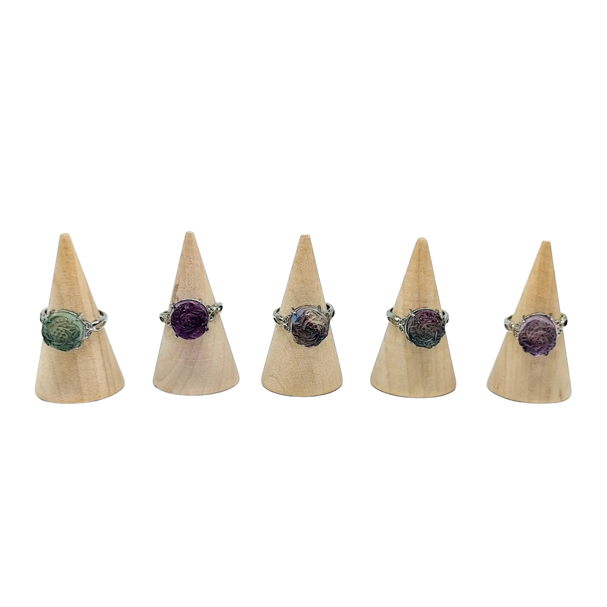 Ring -Fluorite -Flower -Adjustable