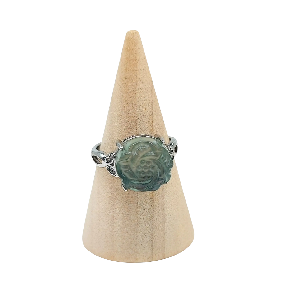 Ring -Fluorite -Flower -Adjustable