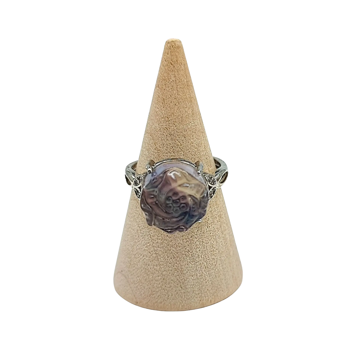 Ring -Fluorite -Flower -Adjustable