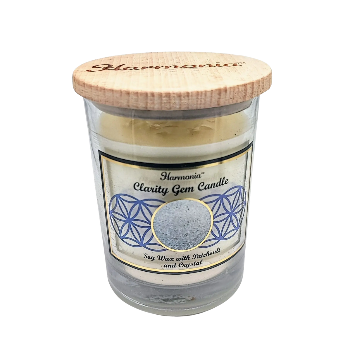 Soy Candle -Harmonia Clarity -Patchouli & Crystal Stone -9oz