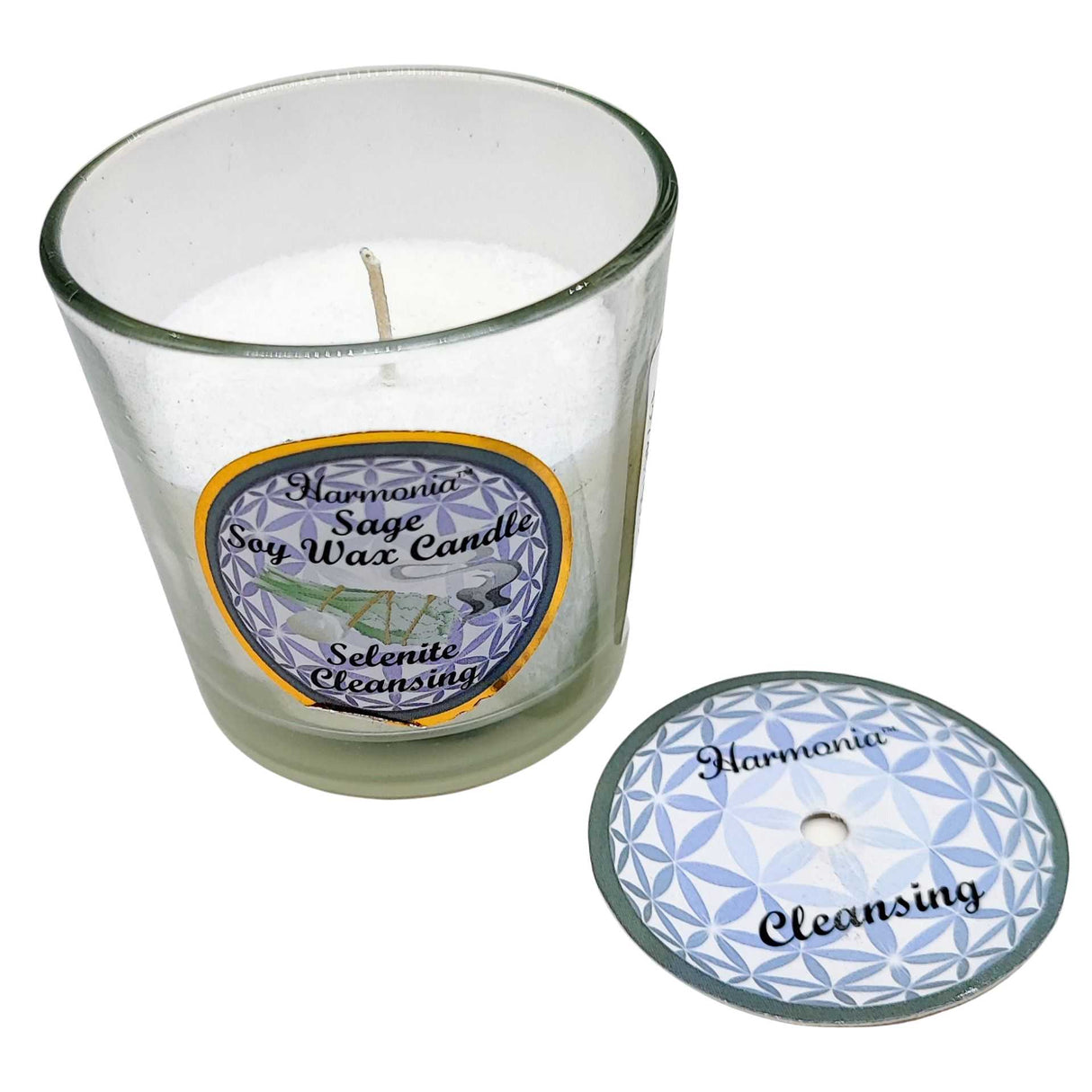 Soy Candle -Harmonia Cleansing -Sage & Selenite -3oz