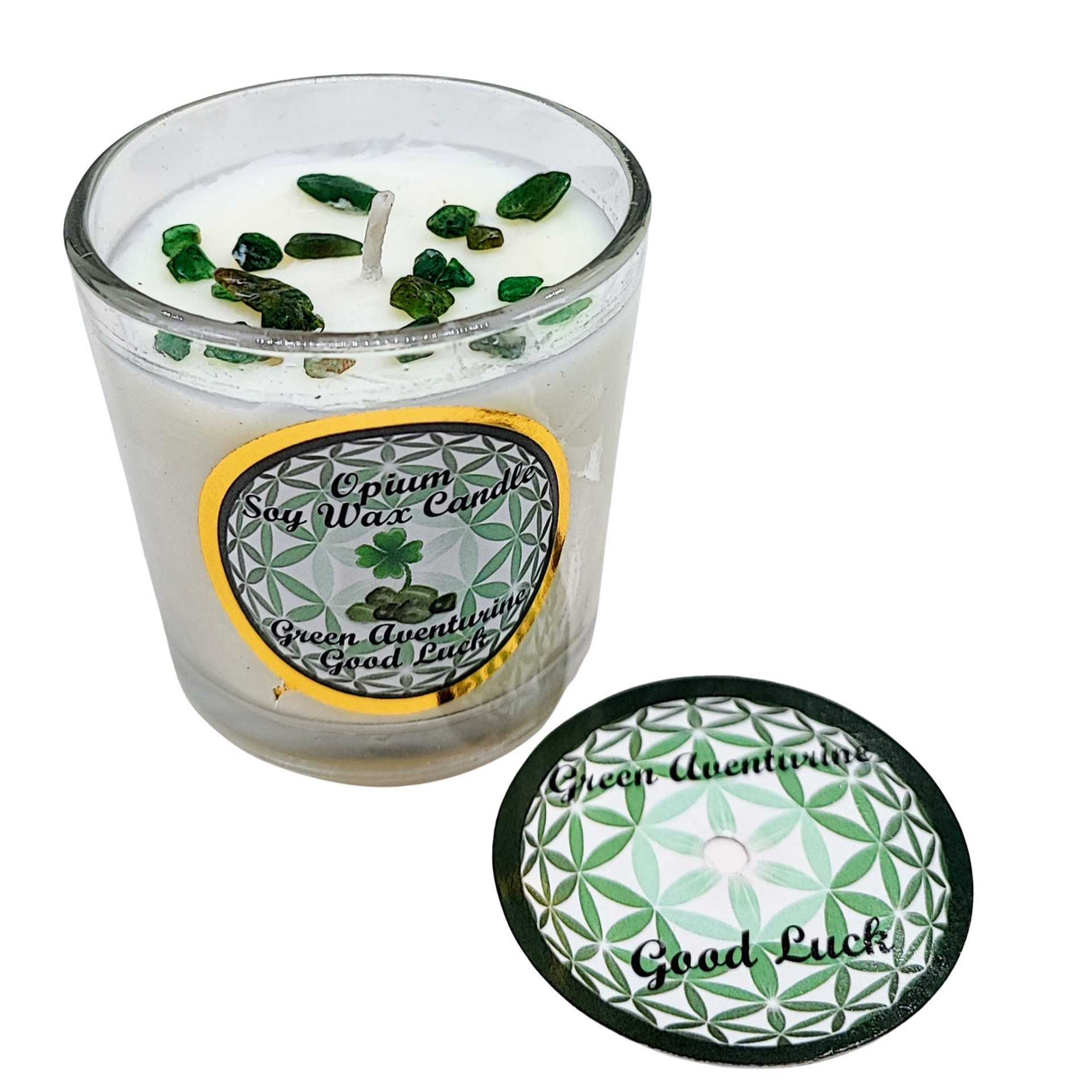 Soy Candle -Harmonia Good Luck -Opium & Green Aventurine -3oz