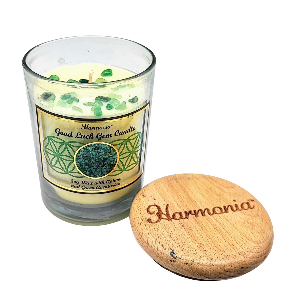 Soy Candle -Harmonia Good Luck -Opium & Green Aventurine -9oz