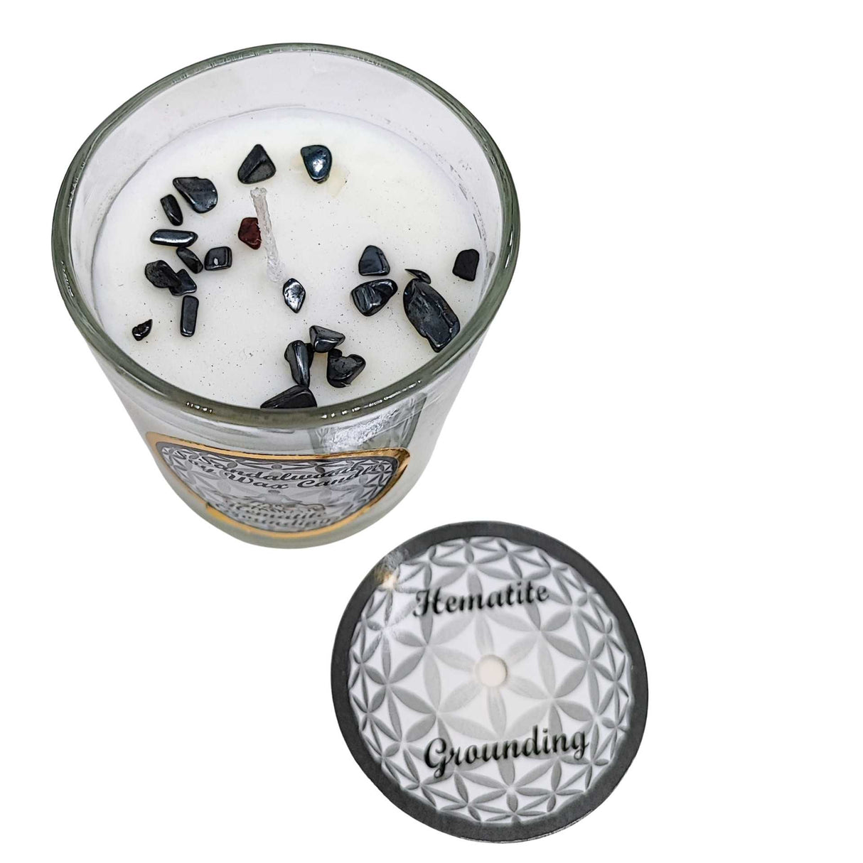 Soy Candle -Harmonia Grounding -Sandalwood & Hematite -3oz