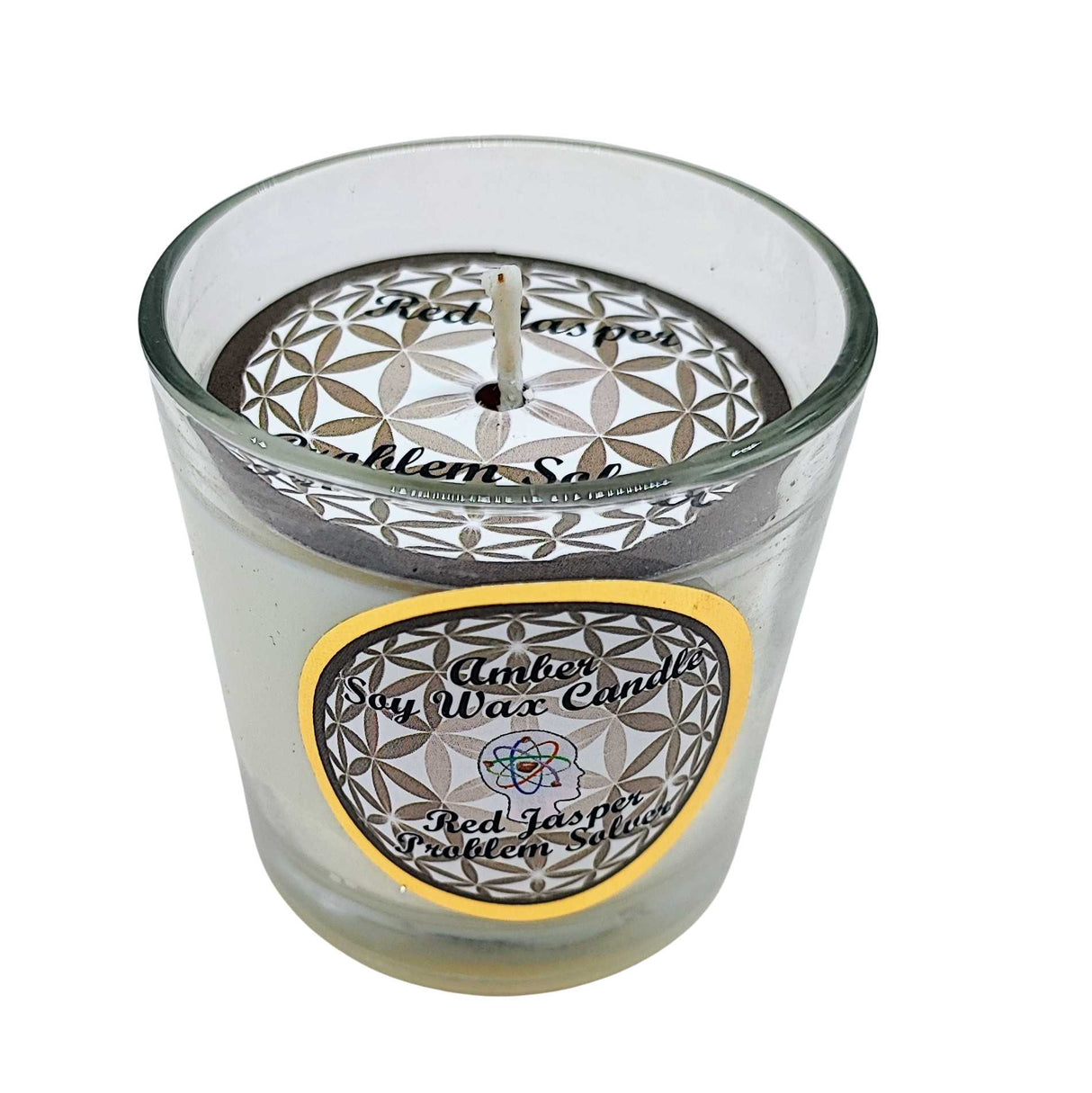 Soy Candle -Harmonia Problem Solver -Amber & Red Jasper -3oz