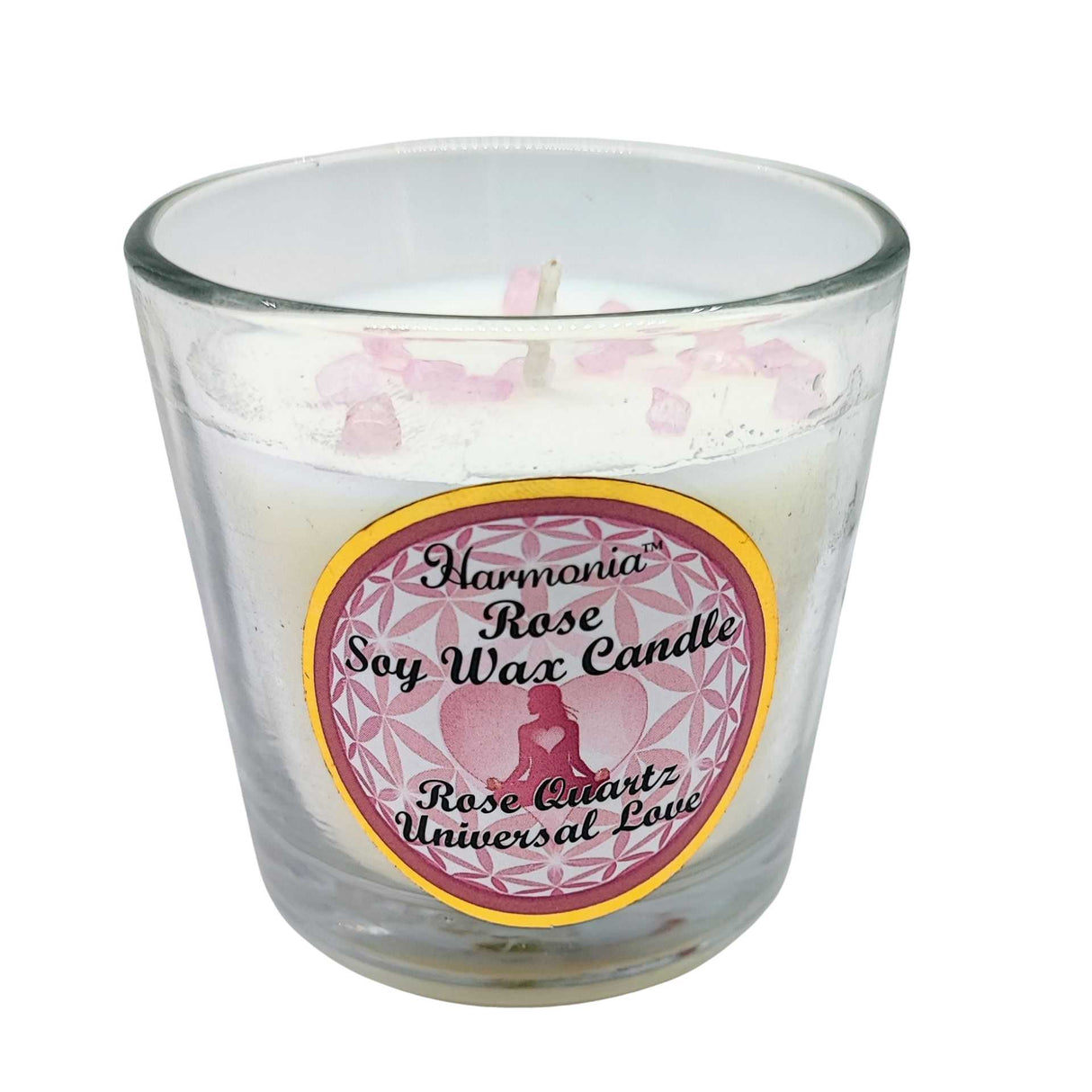 Soy Candle -Harmonia Universal Love -Rose & Rose Quartz -3oz
