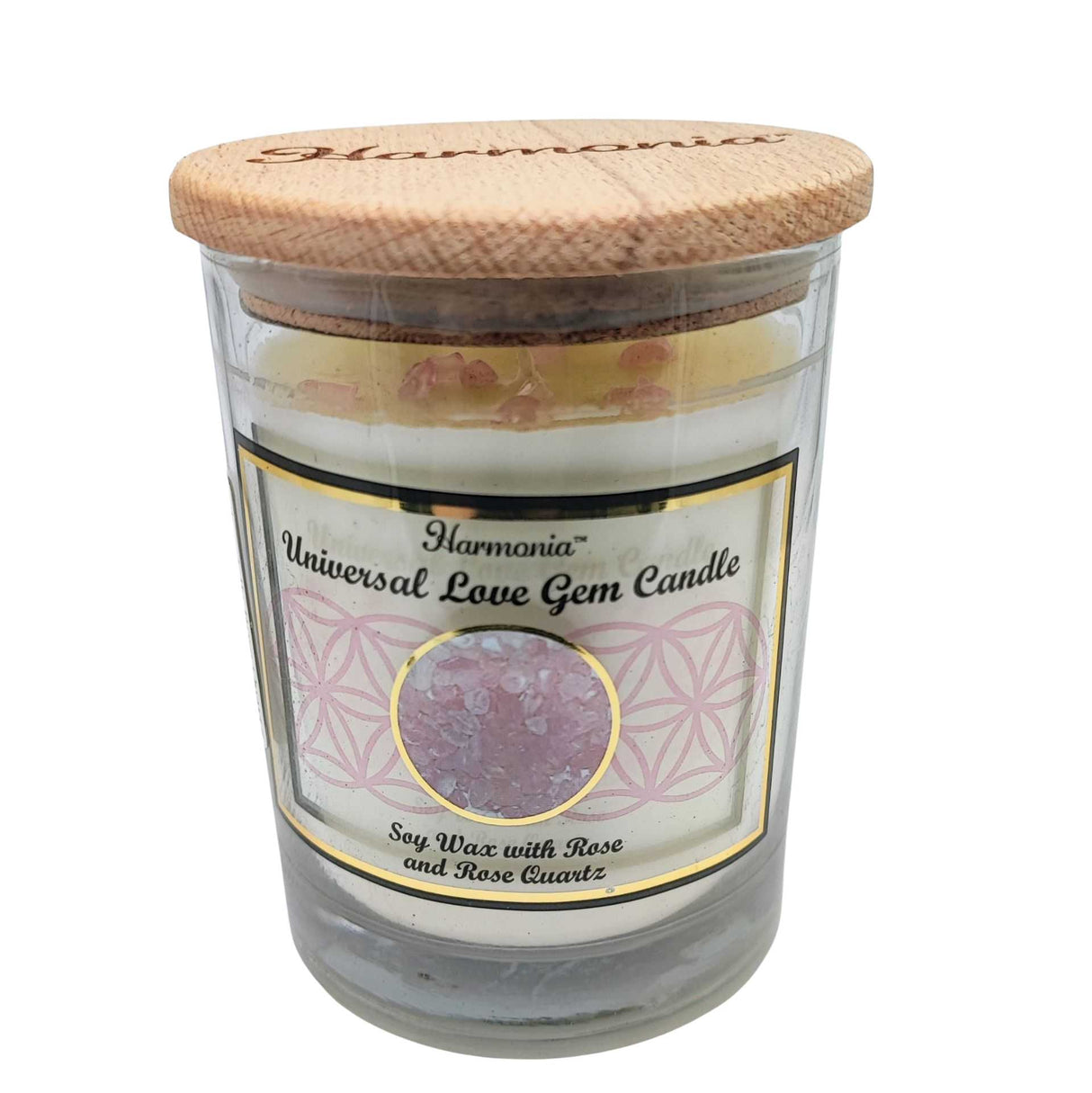 Soy Candle -Harmonia Universal Love -Rose & Rose Quartz -9oz