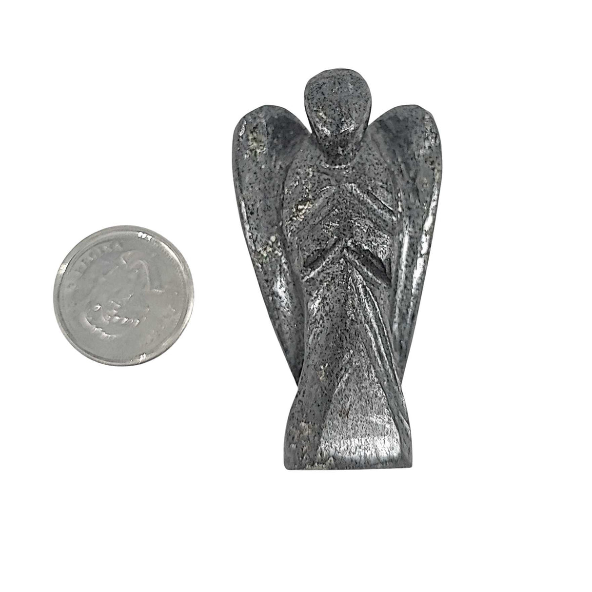 Stone - Angel - Hematite - 2"