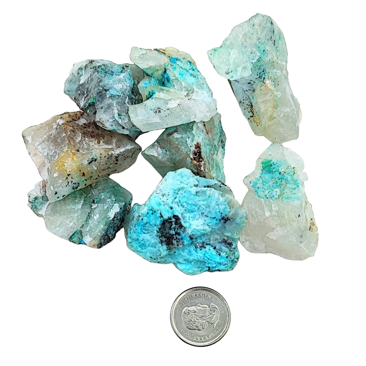Stone -Chrysocolla -Crystal -Quartz -Rough -1" to 2"