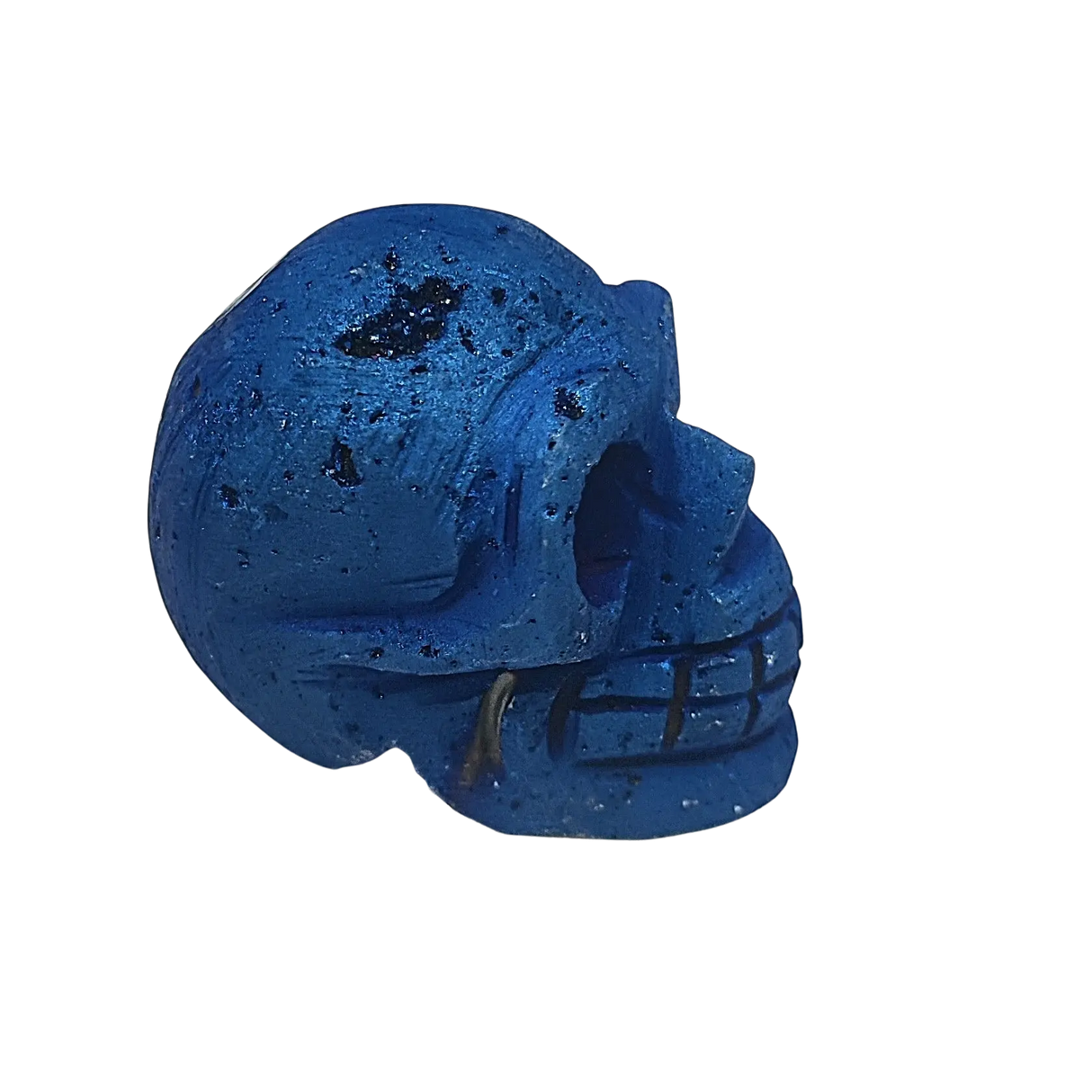 Stone -Skull -Quartz Electroplate Natural -Druzy -Geode