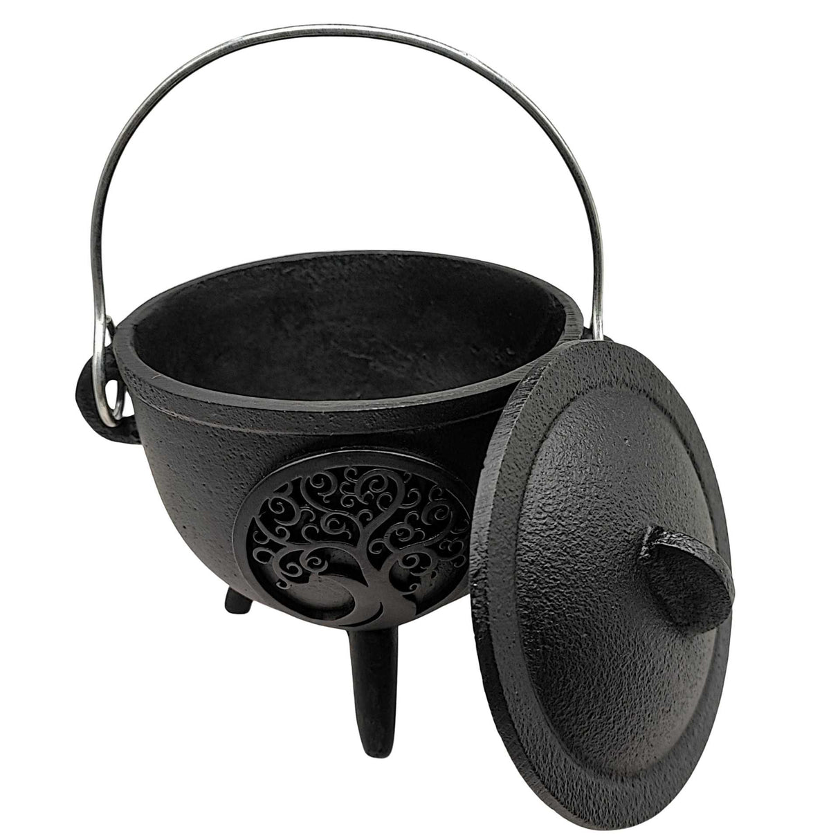 Wicca & Pagan -Cauldron -Cast Iron -Black -Tree of Life -4.5"