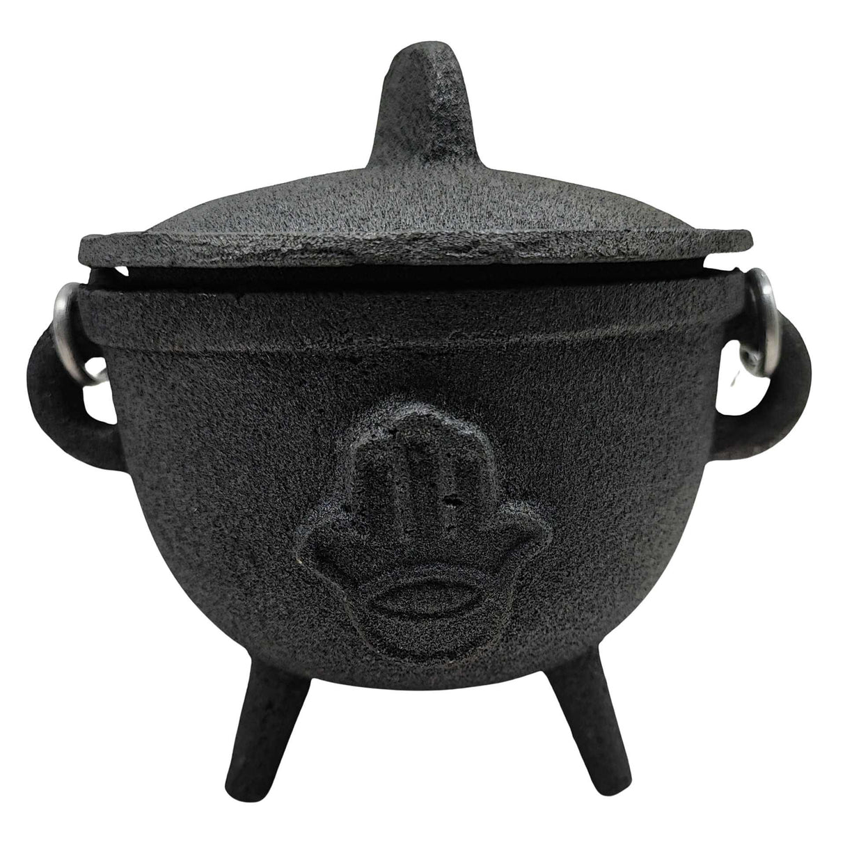Wicca & Pagan -Cauldron -Cast Iron -Fatima Hand -4.5''