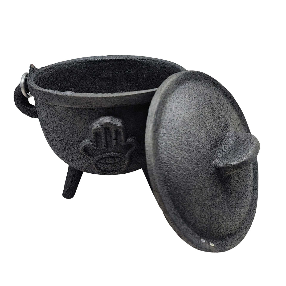 Wicca & Pagan -Cauldron -Cast Iron -Fatima Hand -4.5''