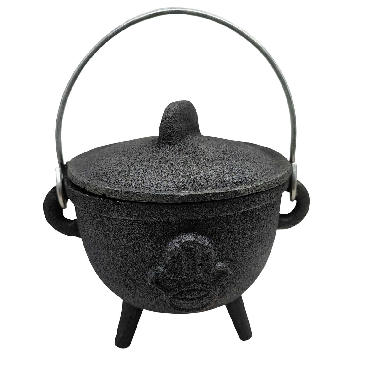 Wicca & Pagan -Cauldron -Cast Iron -Fatima Hand -4.5''