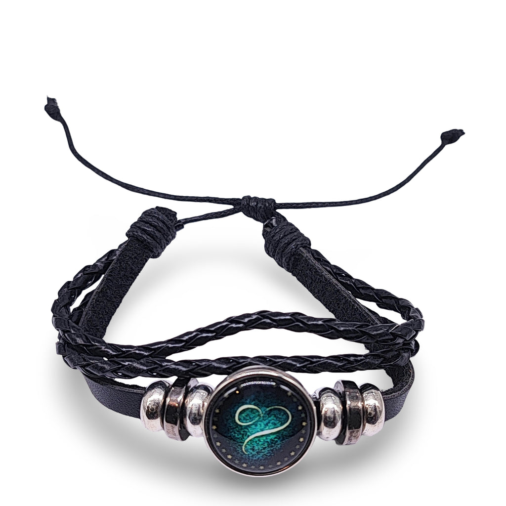 Bracelet -Leather -Celestial Zodiac Sign & Constellation