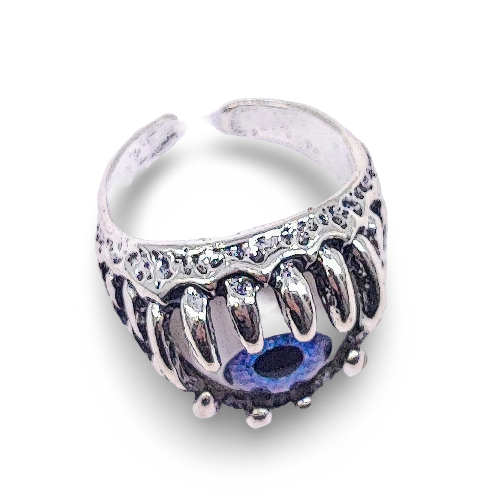 Ring -Antique Silver -Claw with Evil Eye