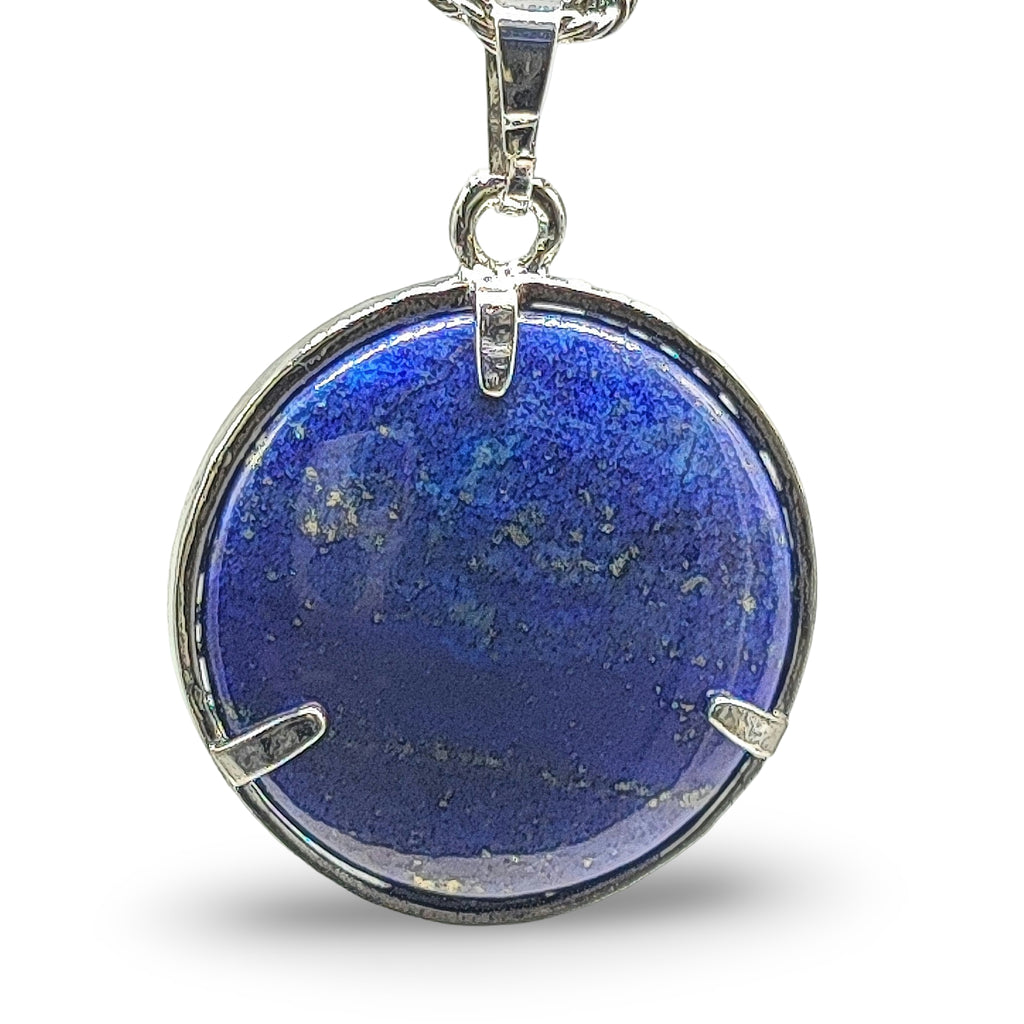 Necklace -Flat Round with Tree of Life -Lapis Lazuli