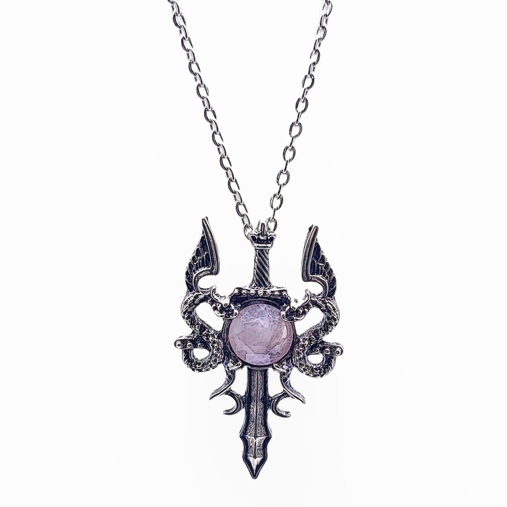 Necklace -Dragon Sword -Rose Quartz