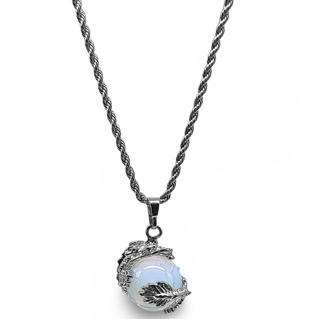 Necklace -Dragonfire -Opalite Crystal Ball