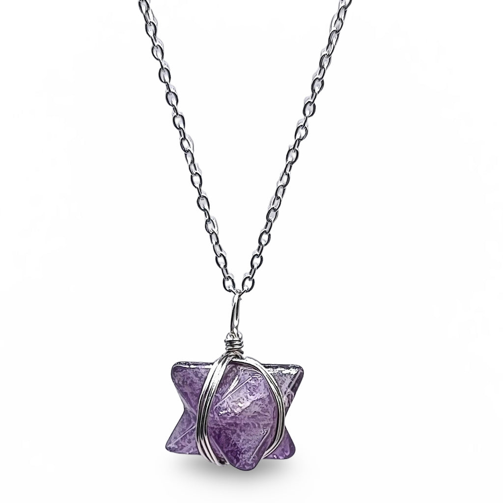 Necklace -Merkaba Star -Amethyst