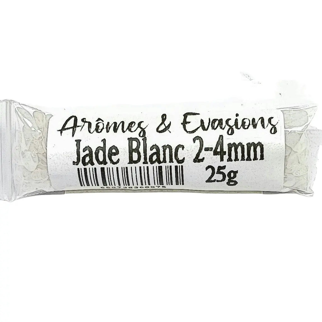 Stone -Tumbled Chips -White Jade -2 to 4mm 25 g