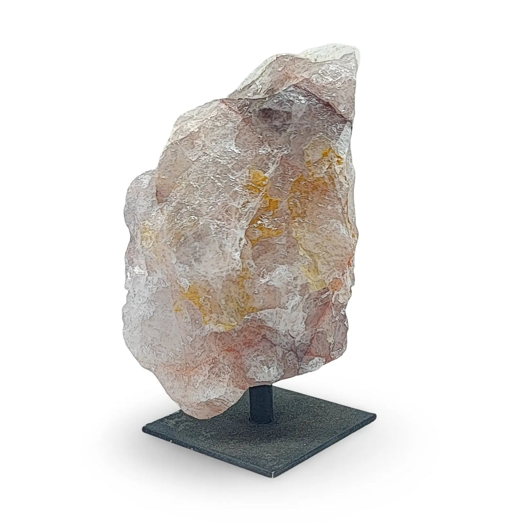 Specimen -Rough Stone on Metal Stand -Fire Quartz