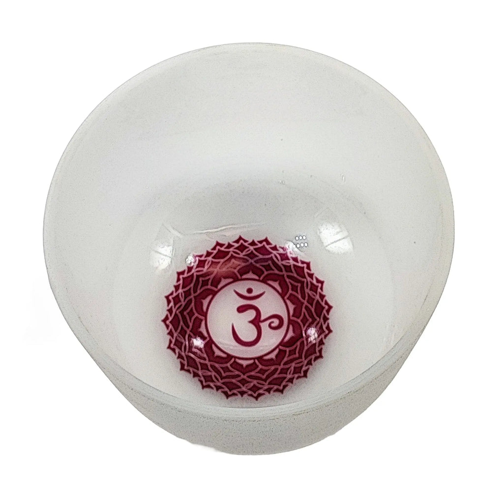 Crystal Singing Bowl -Chakra Frosted White -8" -B4 Note 440Hz -Crown Chakra