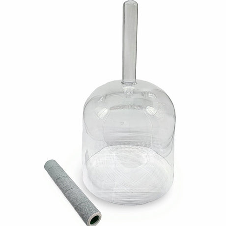 Professionnal Clear Quartz Crystal Singing Bowl -8" -C3 Note 440Hz -Clear Handle