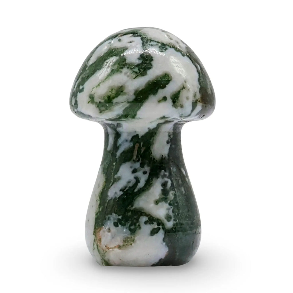 Stone - Moss Agate - Sculpture - Mushroom