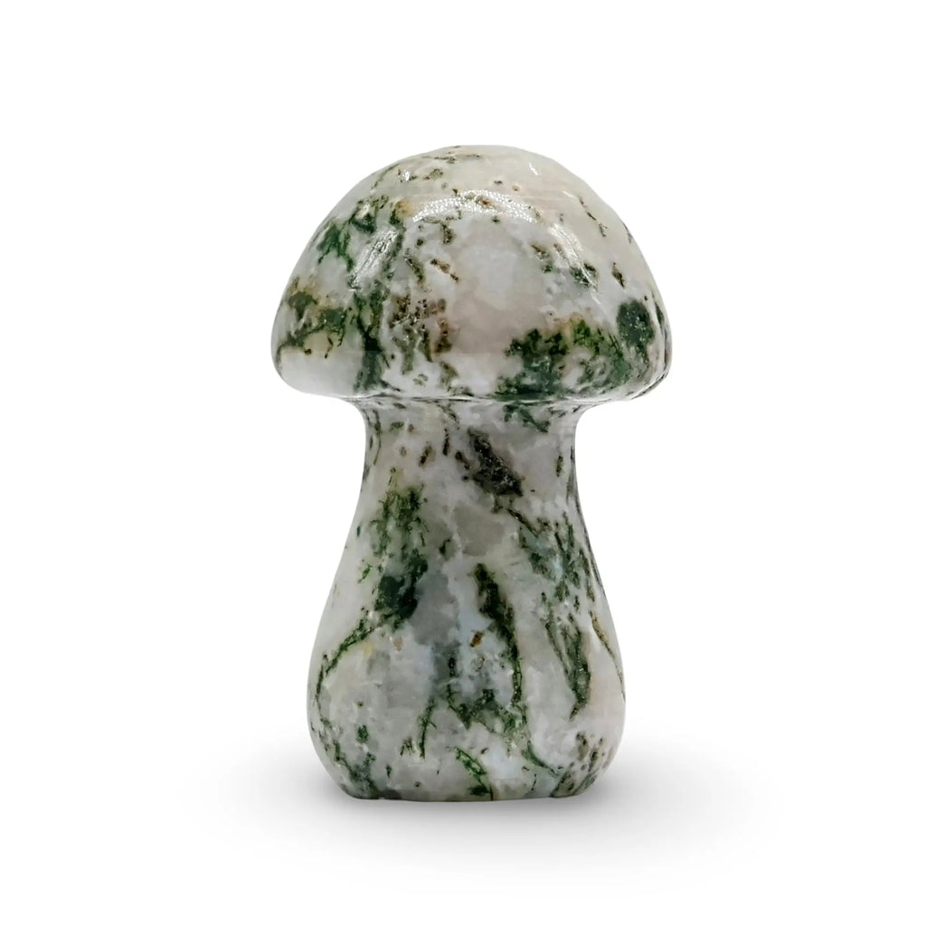 Stone - Moss Agate - Sculpture - Mushroom