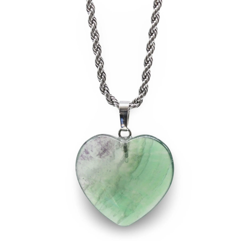 Necklace - Heart Shaped - Fluorite