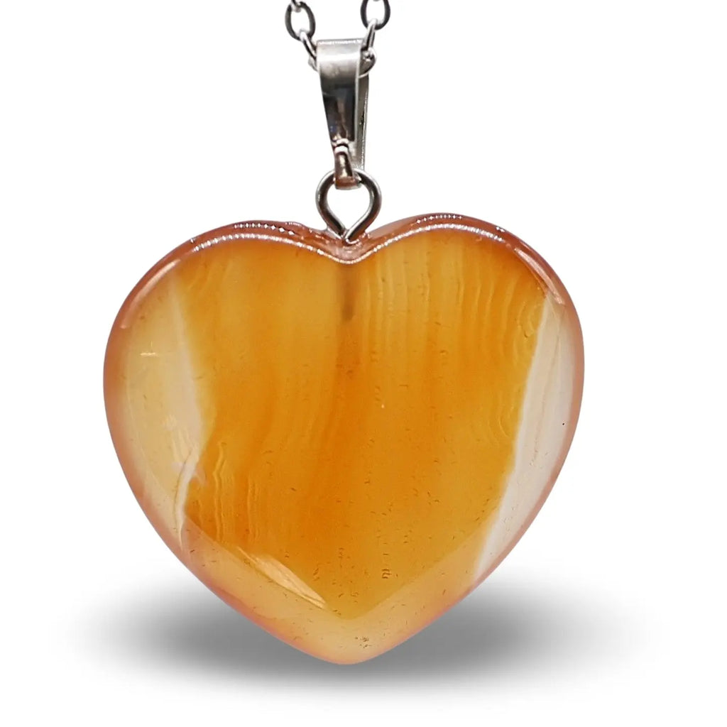 Necklace - Heart Shaped - Red Agate