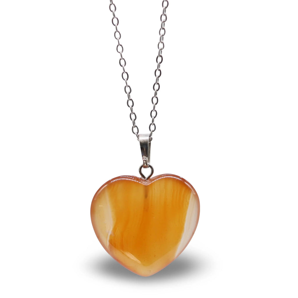 Necklace - Heart Shaped - Red Agate