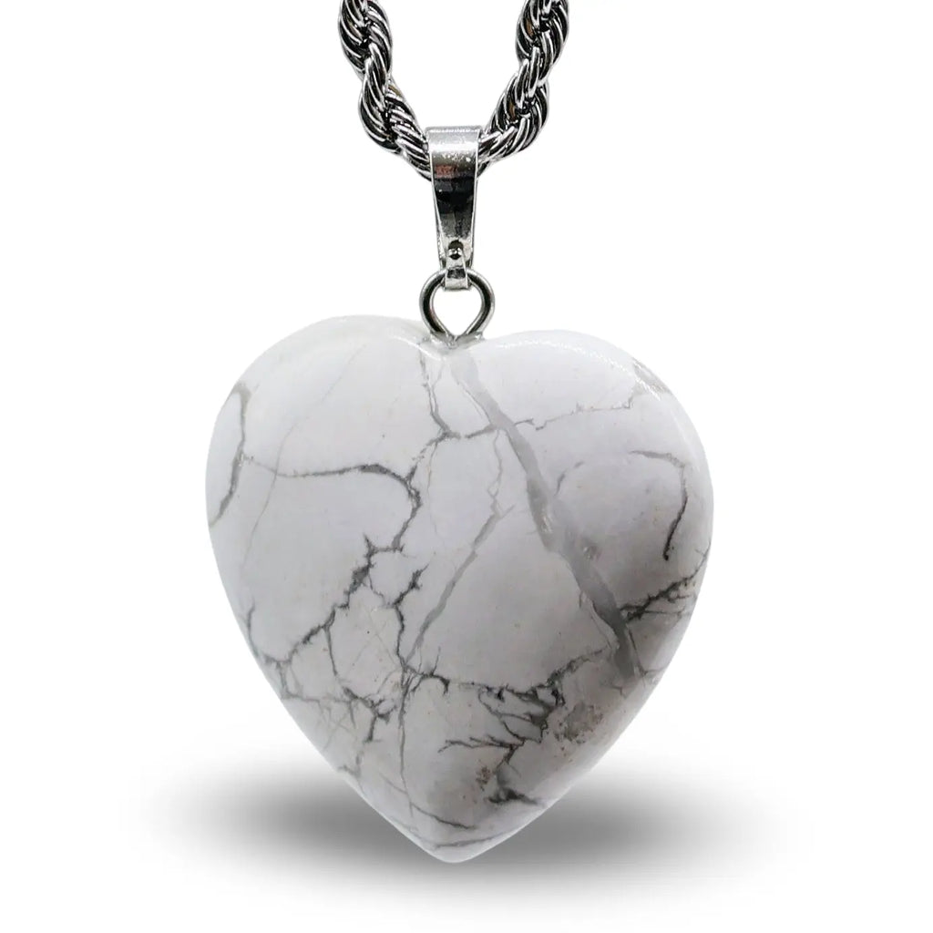 Necklace - Heart Shaped - Howlite