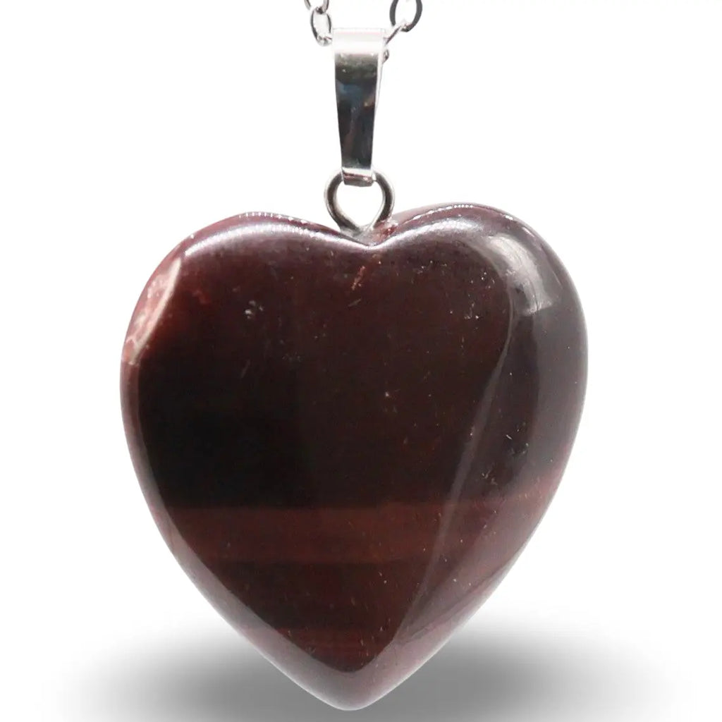 Necklace - Heart Shaped - Red Tiger Eye