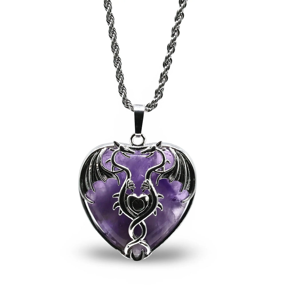 Necklace - Mystic Dragon Heart - Amethyst