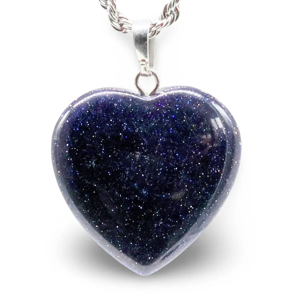 Necklace - Heart Shaped - Blue Goldstone -Blue Goldstone -Arômes & Évasions