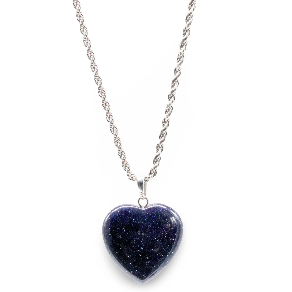 Necklace - Heart Shaped - Blue Goldstone