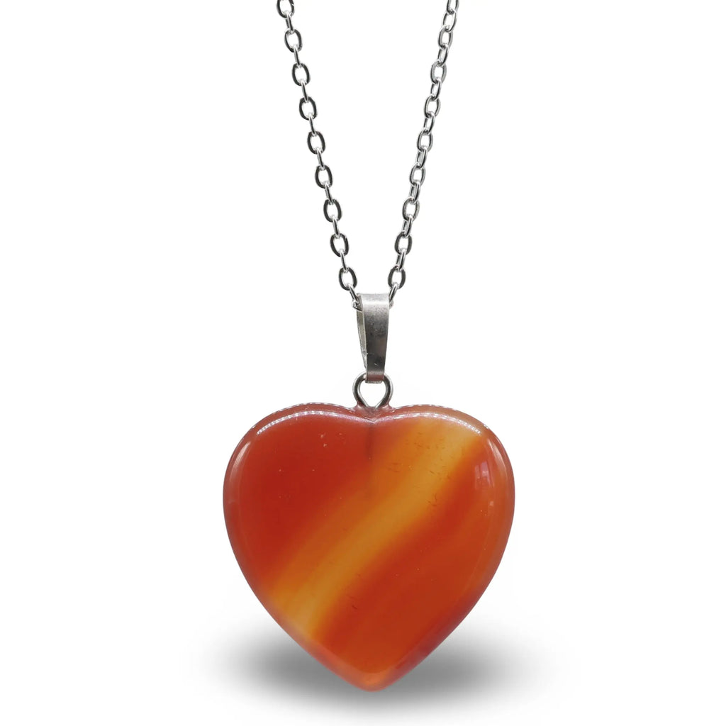 Necklace - Heart Shaped - Carnelian
