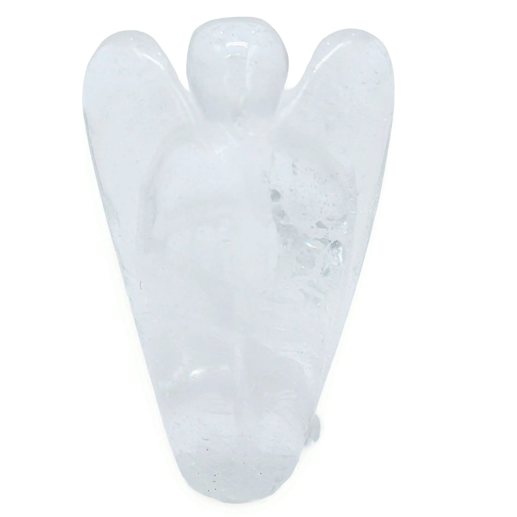 Stone - Natural Crystal Quartz - Angel Sculpture - 2"