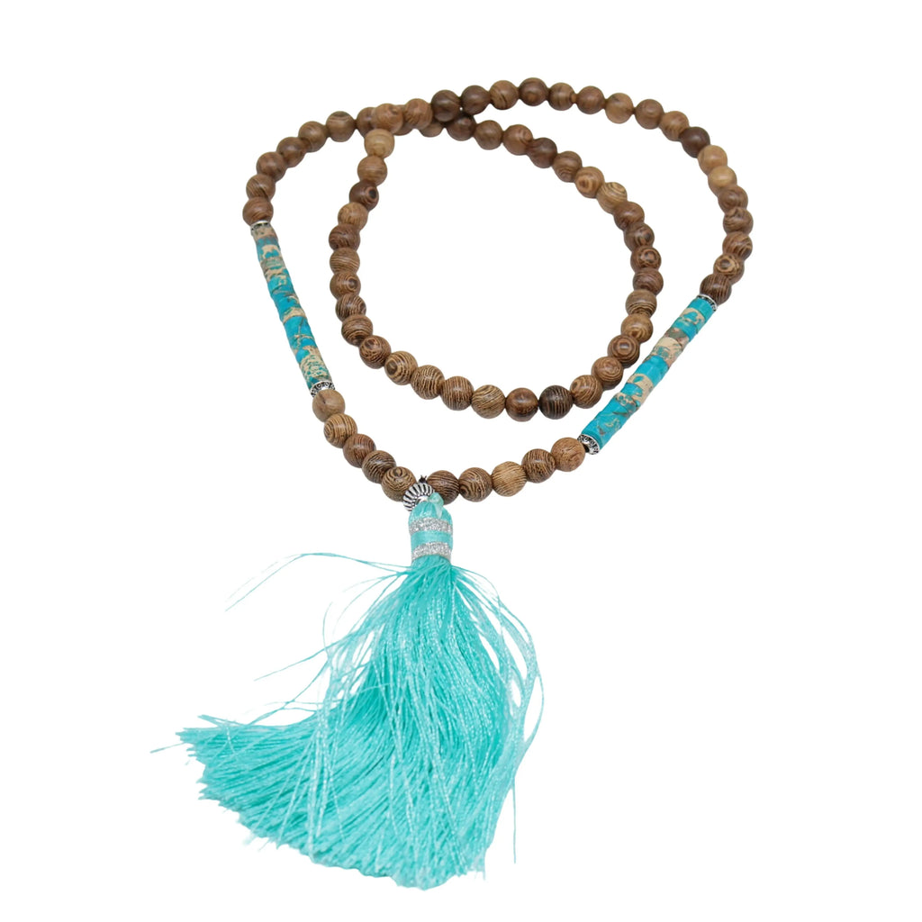 Bracelet / Necklace - Multi Strand - Imperial Jasper & Wood Beads